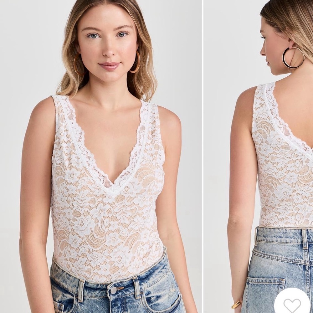 NWT Generation Love Cream and White Lace Bodysuit